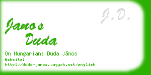 janos duda business card
